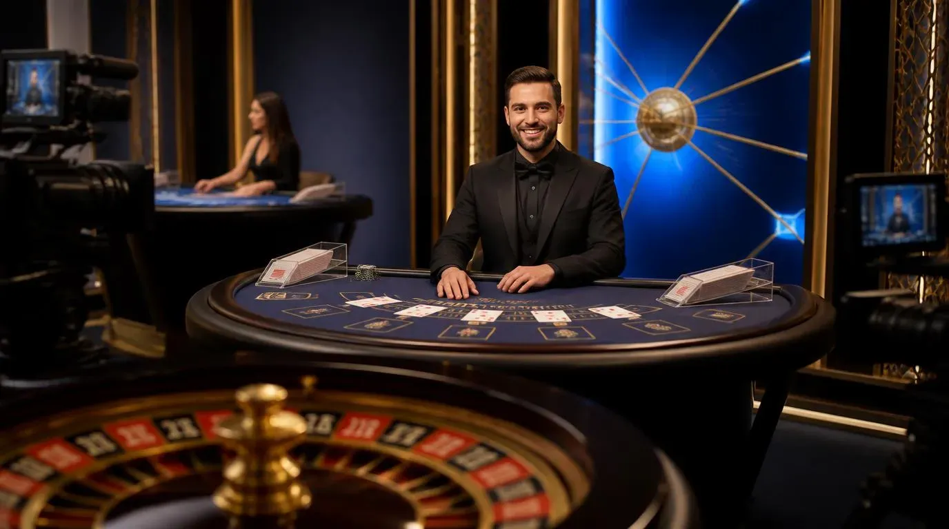 Casino-Kassenbereich mit Sprachwahl, Euro-Guthaben, Zahlungsarten und Live-Chat-Symbol